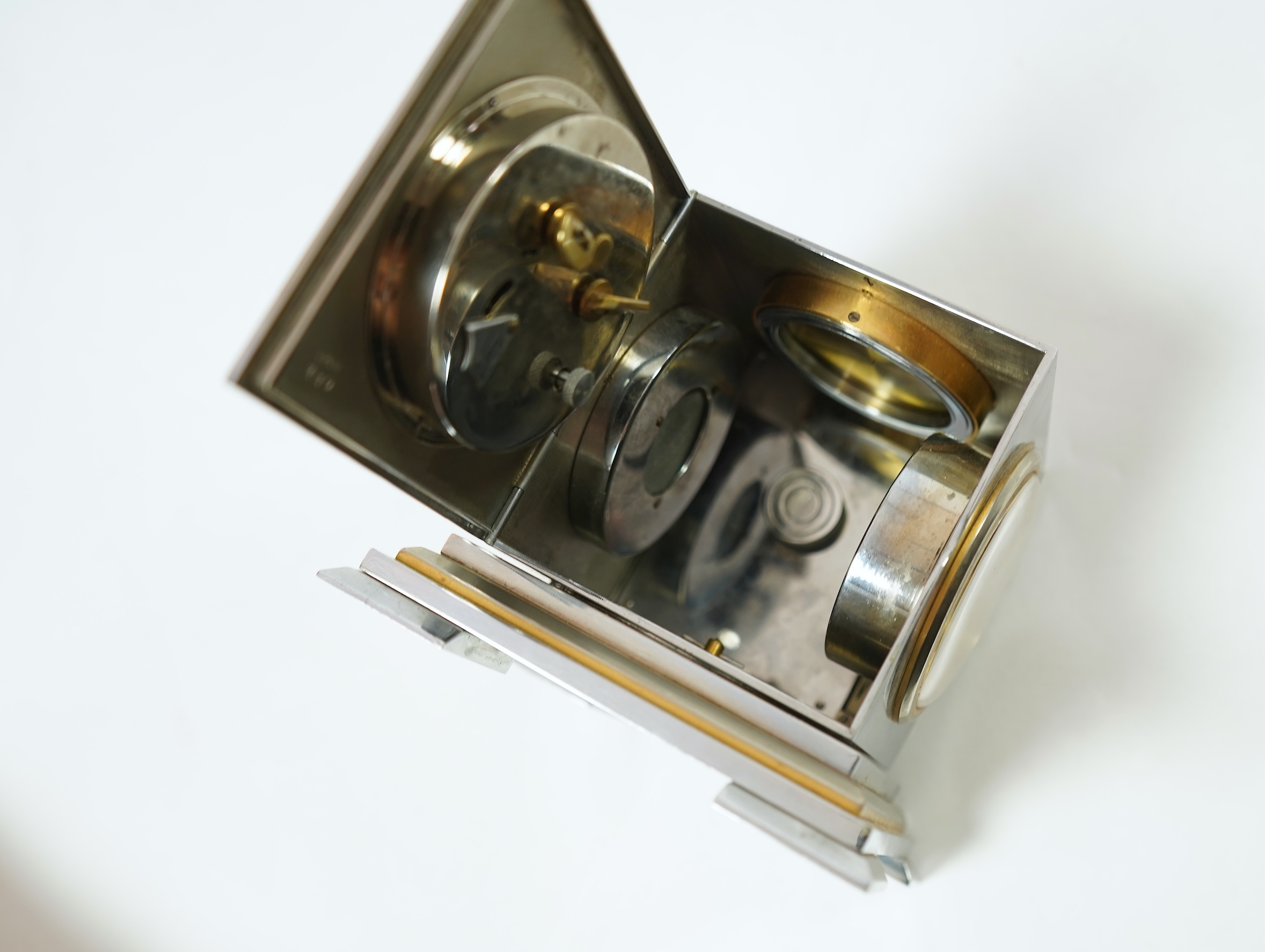 A French Art Deco chrome and gilt desk compendium c.1930